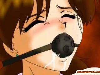 Roped anime me muzzle merr i vështirë poked