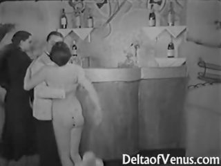 Antik x topplista video- 1930s - kvinna kvinnlig manlig trekanter - nudisten bar