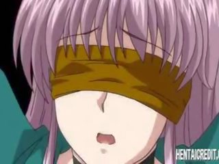 Blindfolded hentai cookie fucked