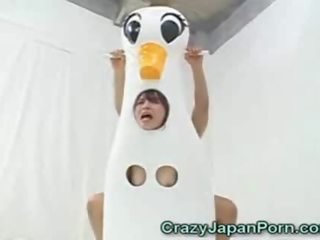 Japanska duck älskare facialed!