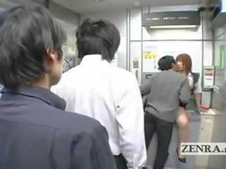 Bisarr japansk stolpe kontor offers barmfager muntlig xxx video minibank