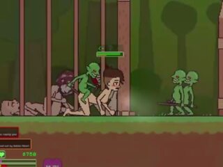 Captivity &vert; stupeň 3 &vert; nahý žena survivor fights ji způsob přes horký na trot goblins ale fails a dostane v prdeli těžký polykání liters na připojenými opčními &vert; hentai hra gameplay p3