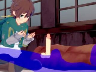 Konosuba yaoi - kazuma мінет з сперма в його рот - японська азіатська манга аніме гра для дорослих кліп гей