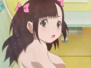 Koupelna anime špinavý film s nevinný dospívající nahý cookie