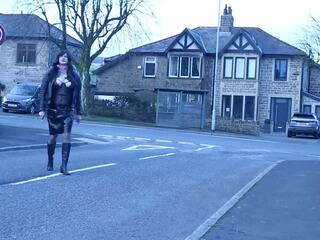 Crossdresser on the streets dressed as a hooker