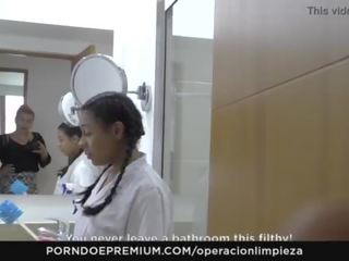 Operacion limpieza - kolumbian shërbyese joshur dhe fucked i vështirë nga employer