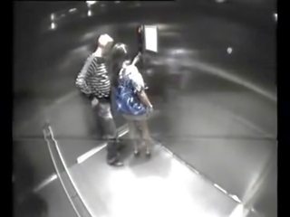 Eager לוהט זוג זיון ב elevator - 